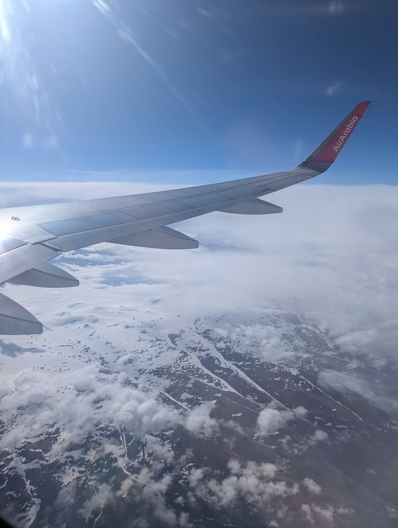 Vue depuis le hublot de l'avion